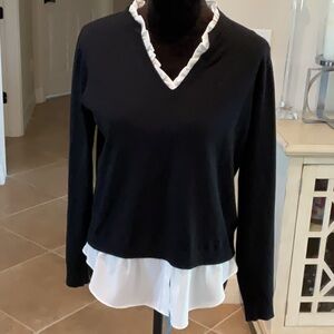 sioni black/white knit top, size M